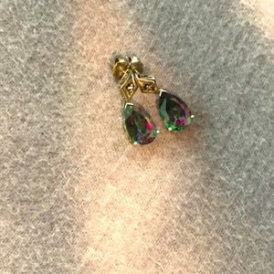 Peacock Topaz Gemstone Authentic Earrings